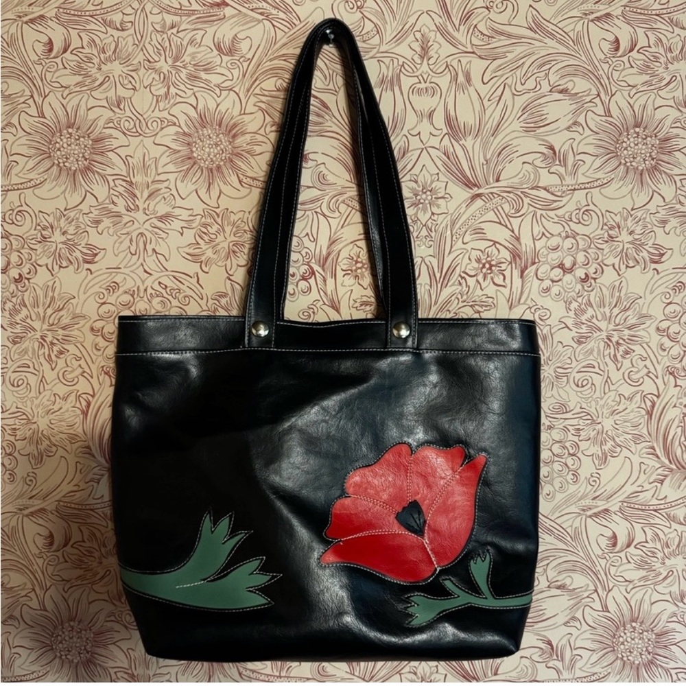 Vintage Queen Bee Creations Portland Poppy tote bag